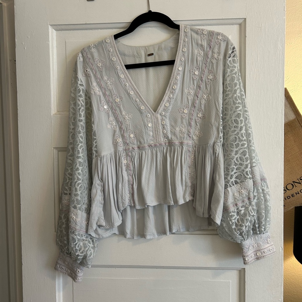Free people long-sleeve boho top